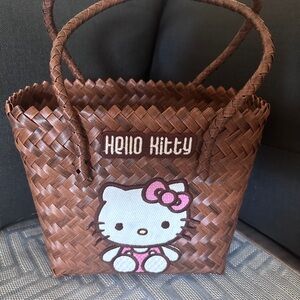 Hello kitty Imitation bamboo basket tote